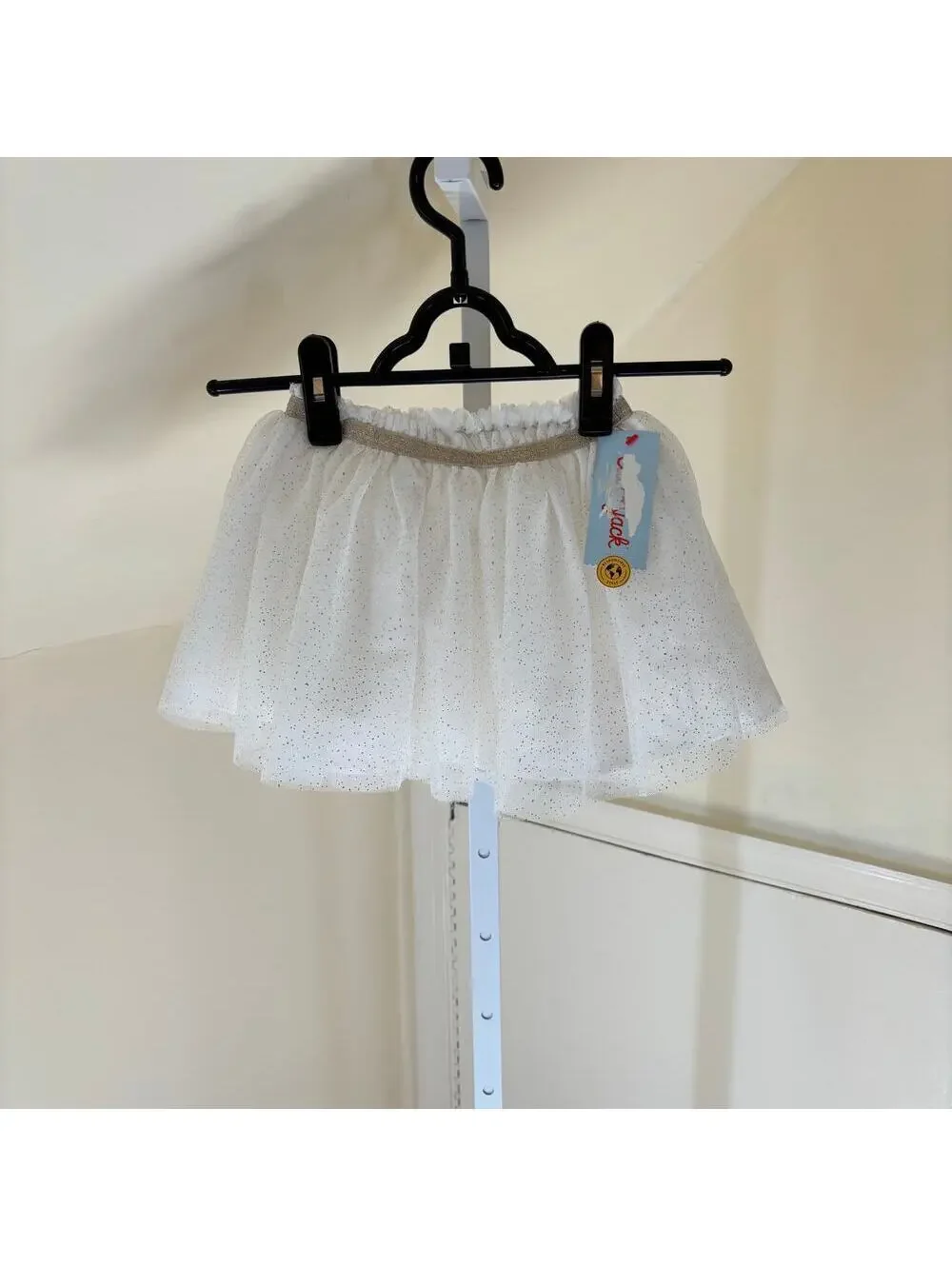 Cat & Jack NWT Toddler Girls' Cream Gold Tutu with Gold Flecks 3T